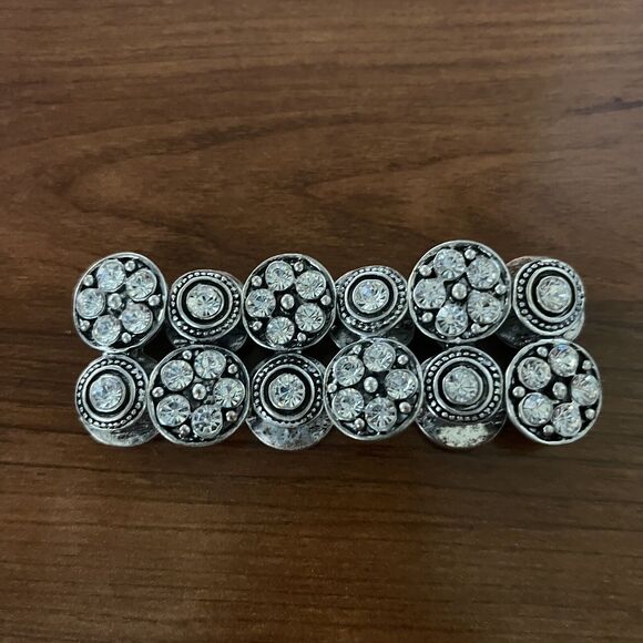 Unbranded Bracelet Womens Silver Black Rhinestone Elastic Band Evening Party - Picture 2 of 9